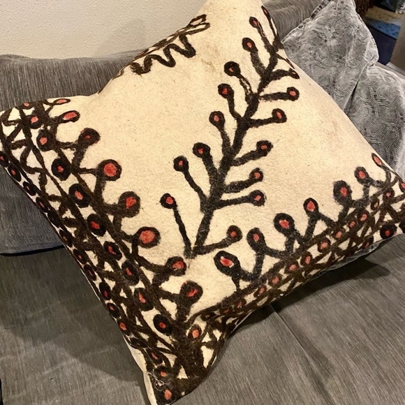 Hand Crafted Other - Handmade oversized painted felt Turkish Accent Pillow